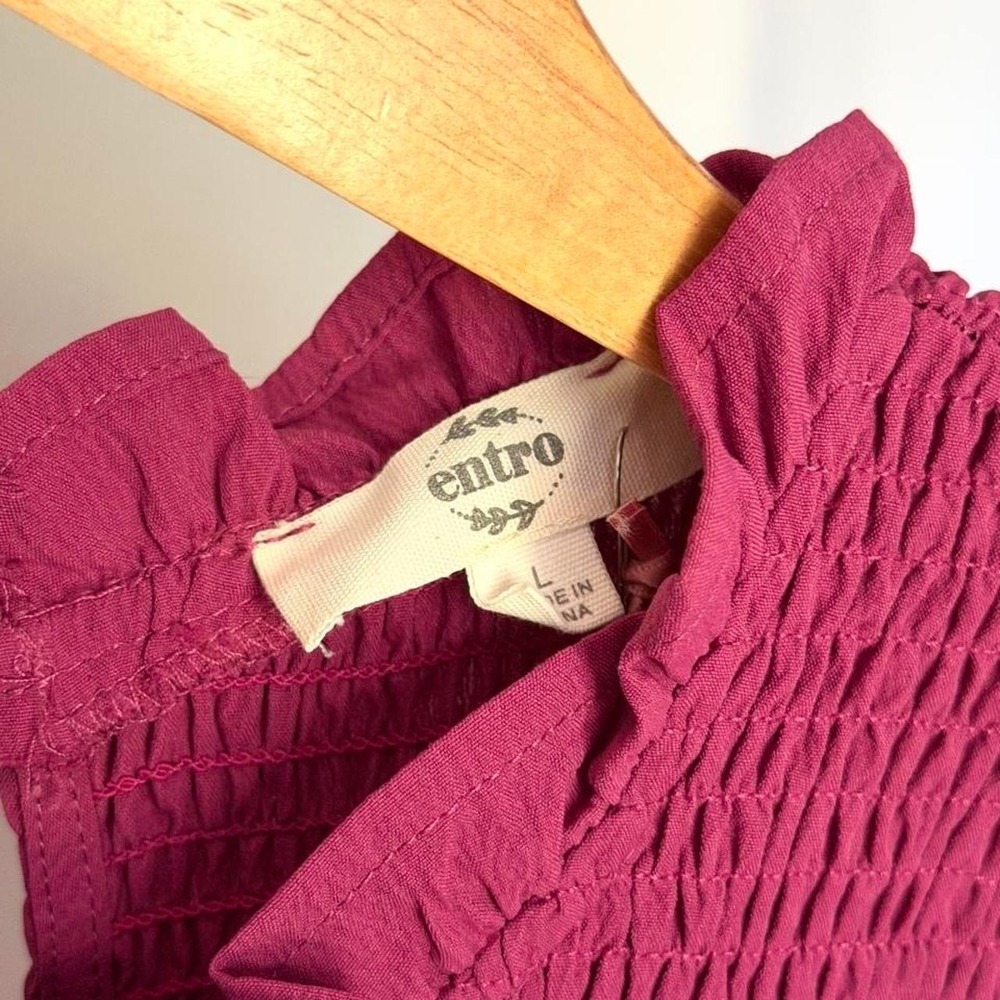 Entro Women's Pink and Burgundy Fall Dress Size Large - Picture 3 of 4